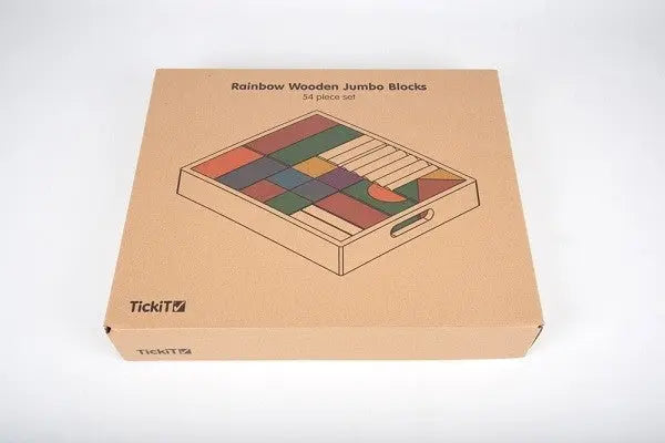 Rainbow Wooden Jumbo Block Set - Pk54 | The Dyslexia Shop