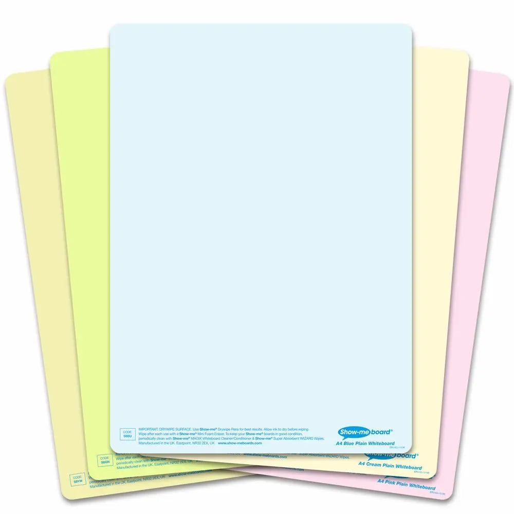 Show-Me - A4 Plain Tinted Drywipe Boards | The Dyslexia Shop