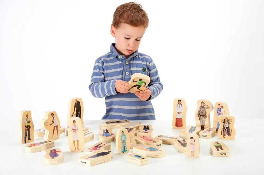 Wooden Community People Blocks - Pk32 | The Dyslexia Shop