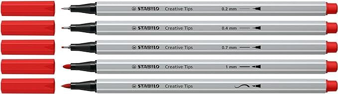 Multi-Tip Pen Set - STABILO Creative Tips - ARTY - Tin of 30 - CLASSIC - Assorted Colours