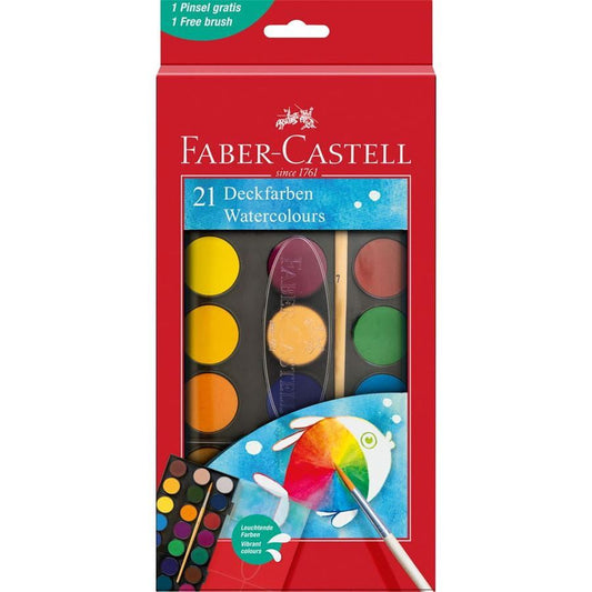 Faber-Castell Watercolour paint box 21 colours + 1 brush