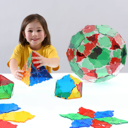 Original Crystal Polydron Basic Set - 164-Piece Translucent Shape Kit