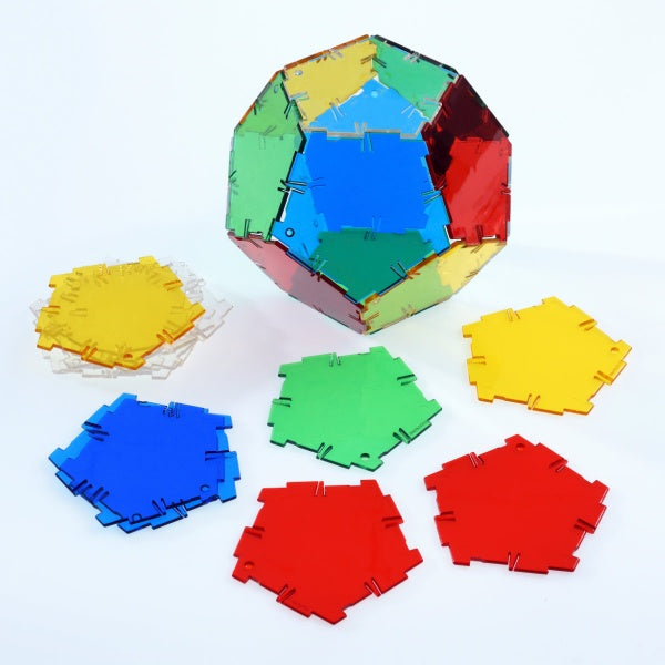 Original Crystal Polydron Basic Set - 164-Piece Translucent Shape Kit