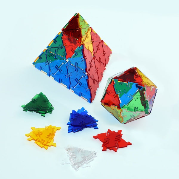 Original Crystal Polydron Basic Set - 164-Piece Translucent Shape Kit