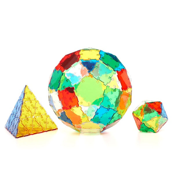 Original Crystal Polydron Basic Set - 164-Piece Translucent Shape Kit