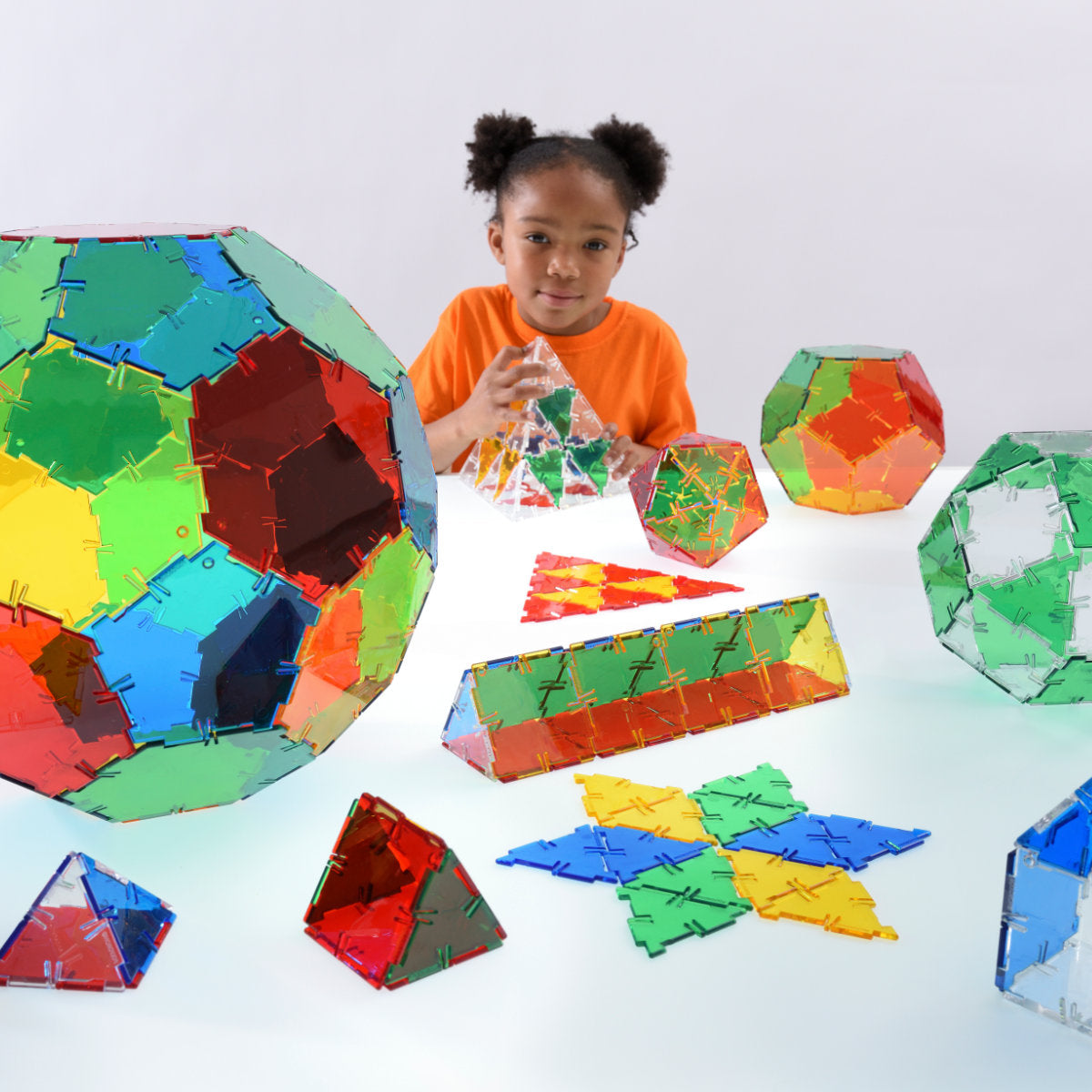 Original Crystal Polydron Class Set - 184-Piece Translucent Shape Kit