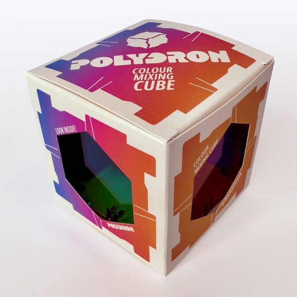 Original Polydron Colour Mixing Cube - Single Set, 6 Squares and Stand