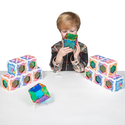 Original Polydron Colour Mixing Cube - Single Set, 6 Squares and Stand
