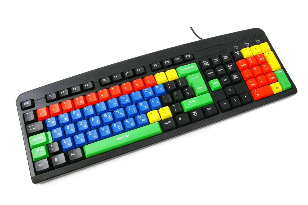 Upper and Lowercase Multi-Coloured Keyboard Wired