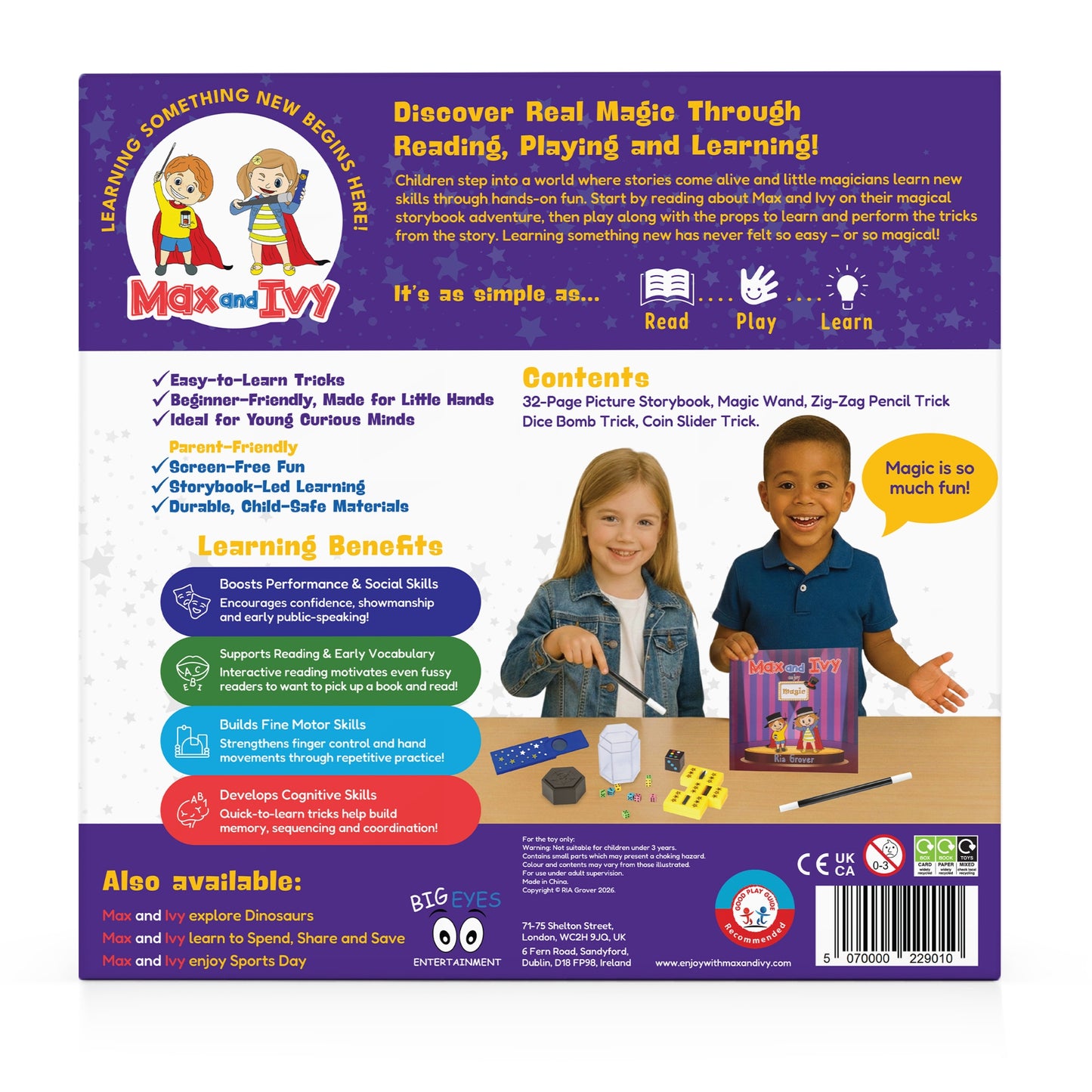 Max and Ivy Discover Magic – Read, Play, Learn Story and Magic Set