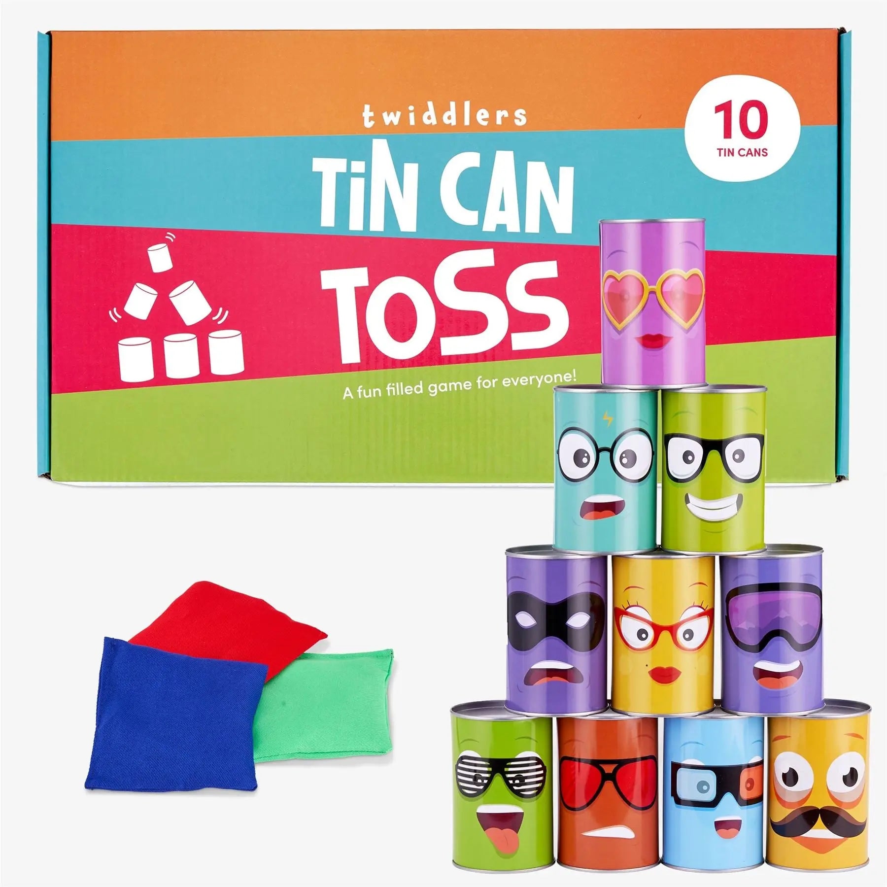 13 Piece Tin Can Toss Game | The Dyslexia Shop