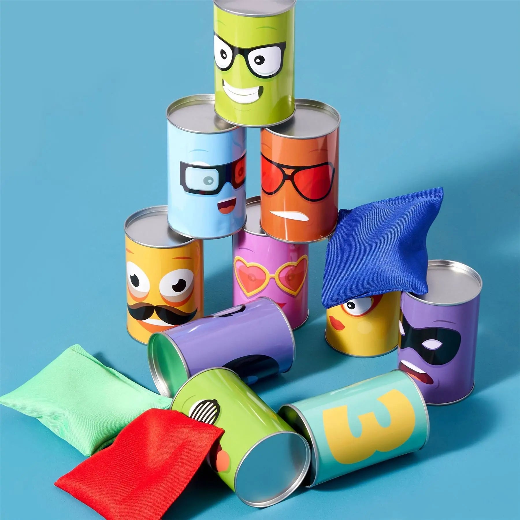13 Piece Tin Can Toss Game | The Dyslexia Shop
