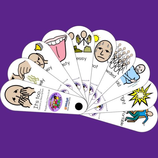 It’s Too Sensory Description Fan – Support for Overwhelm & Sensory Needs