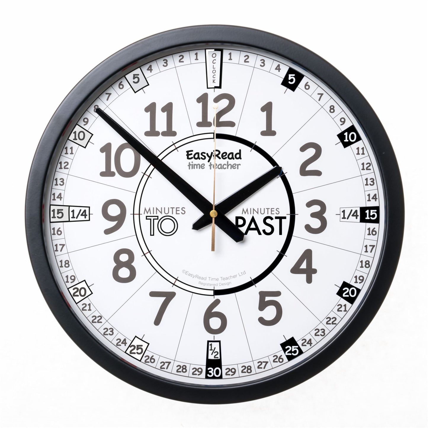 EasyRead Playground Clocks Past & To (Black & White Face)