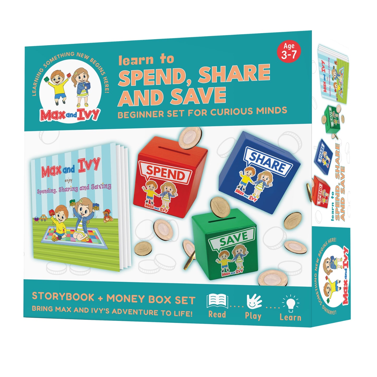 Max and Ivy Learn to Spend, Share and Save – Financial Literacy Story Set