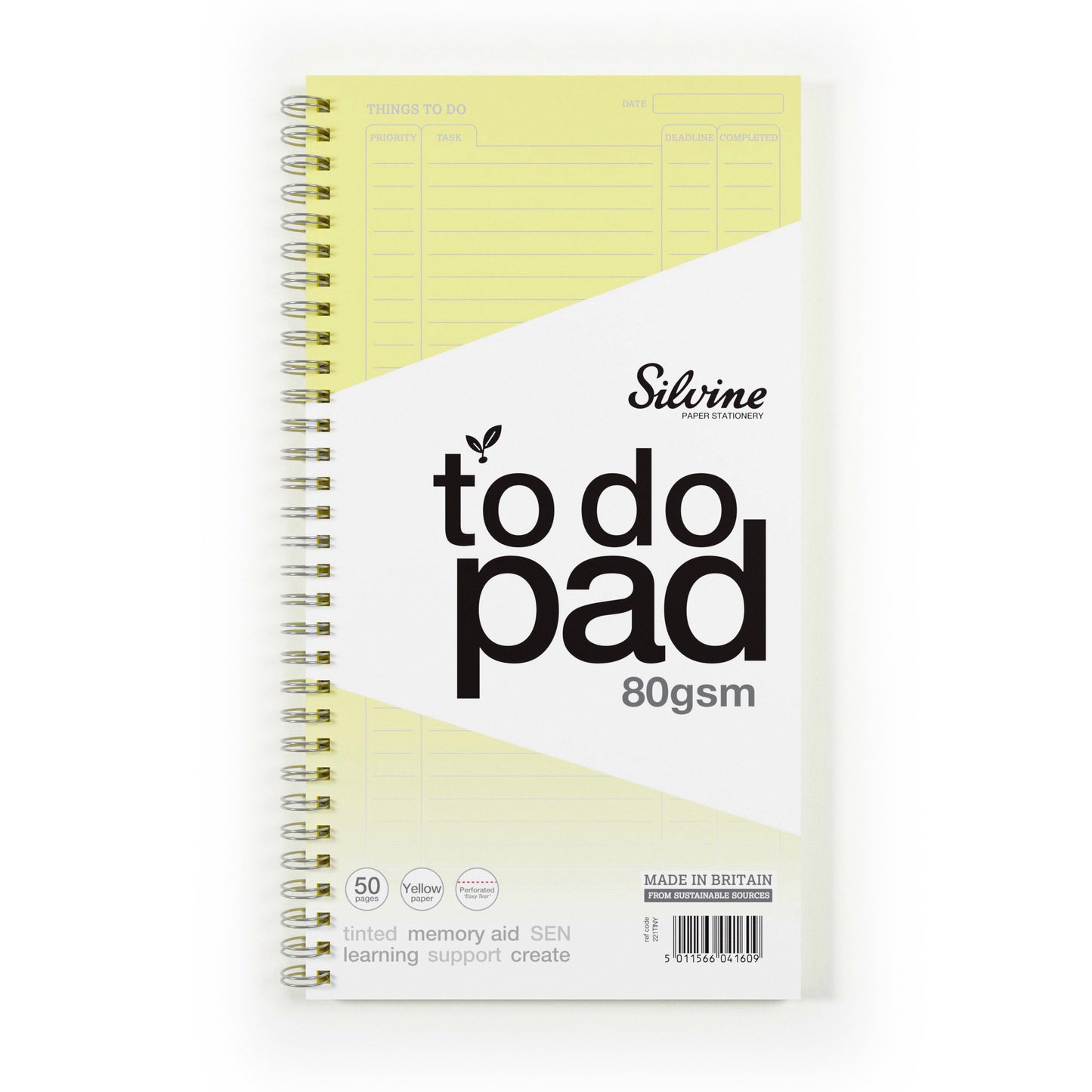 Silvine "To Do" Planner Tinted Yellow