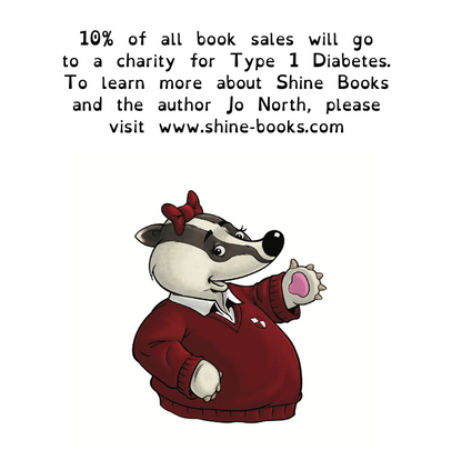 Bea, a badger with Type 1 Diabetes