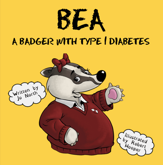 Bea, a badger with Type 1 Diabetes