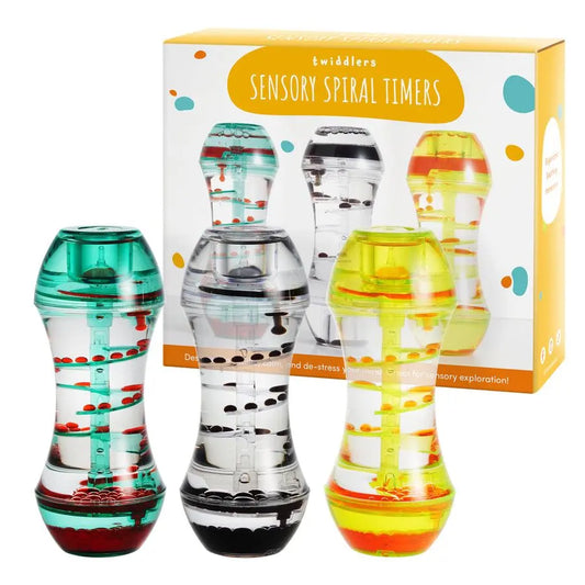 3 Spiral Liquid Motion Timers | The Dyslexia Shop