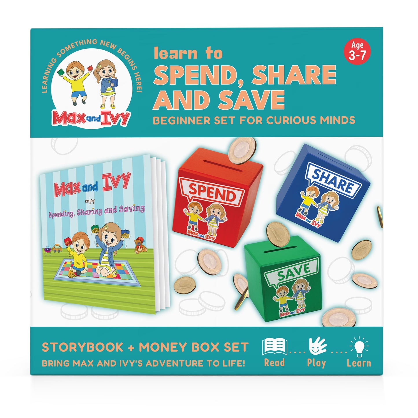 Max and Ivy Learn to Spend, Share and Save – Financial Literacy Story Set