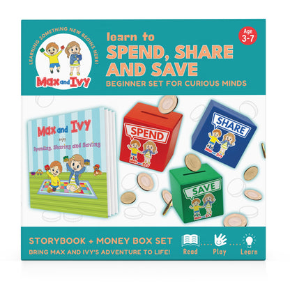 Max and Ivy Learn to Spend, Share and Save – Financial Literacy Story Set