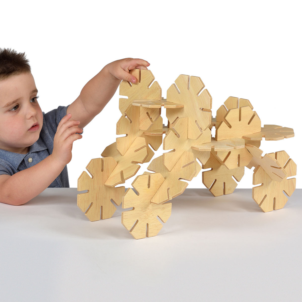 Polydron Wooden Octoplay - 20-Piece FSC Wooden Construction Set