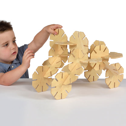Polydron Wooden Octoplay - 20-Piece FSC Wooden Construction Set