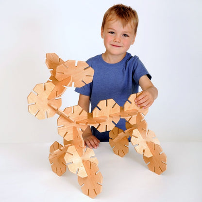 Polydron Wooden Octoplay - 20-Piece FSC Wooden Construction Set