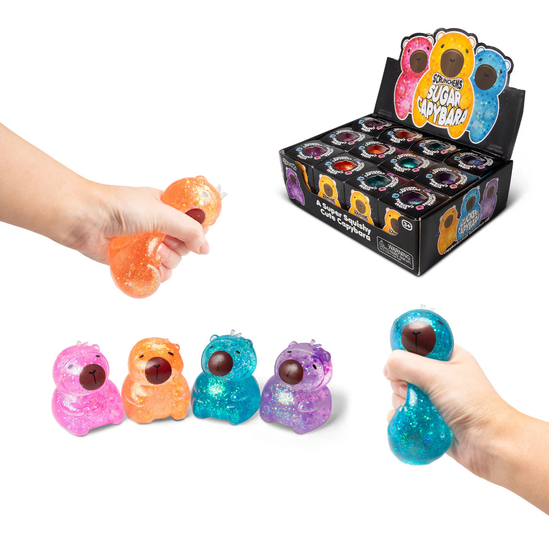 Scrunchems Sugar Capybara Squishy - Glitter Gel Fidget Toy