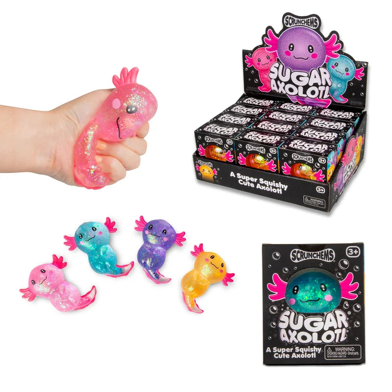 Scrunchems Sugar Axolotl - Squeezable Sensory Toy