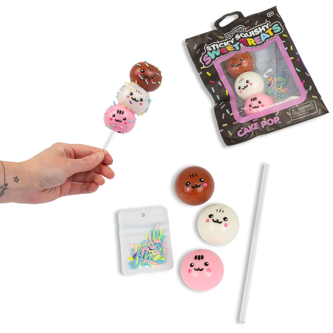 Scrunchems Sweet Treats Sticky Squishy Cake Pop - Customisable Sensory Toy