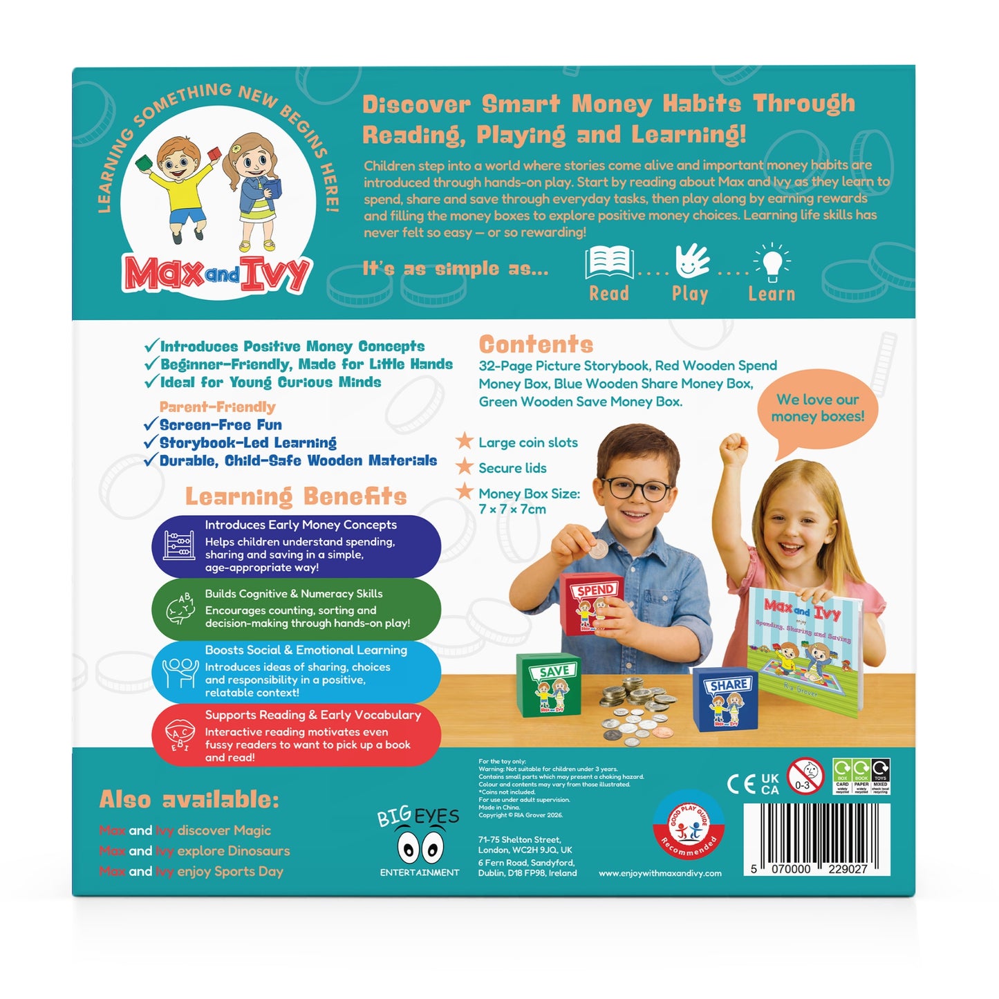 Max and Ivy Learn to Spend, Share and Save – Financial Literacy Story Set