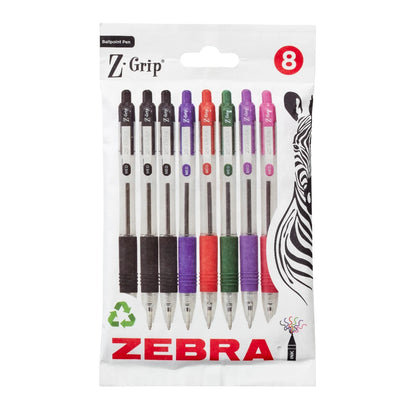 Zebra Pen Z-Grip Retractable Ballpoint Pen - Pack of 8