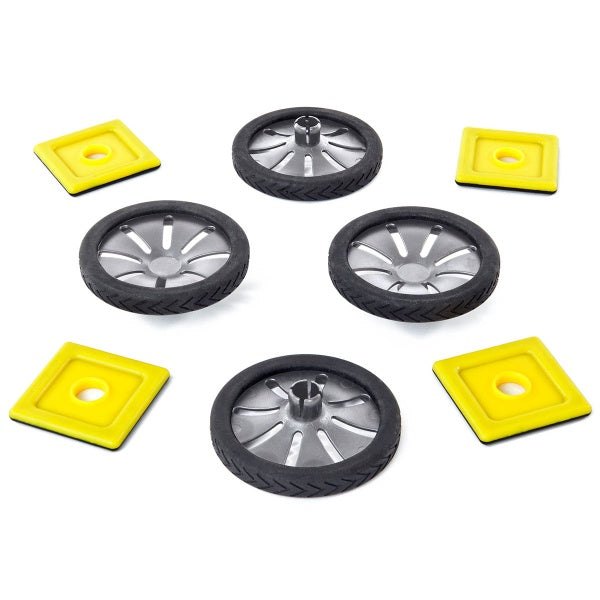 Magnetic Polydron Add-On Wheels Set - 8-Piece Vehicle Builder