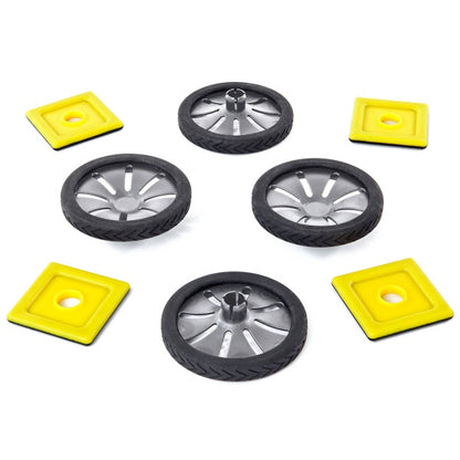 Magnetic Polydron Add-On Wheels Set - 8-Piece Vehicle Builder