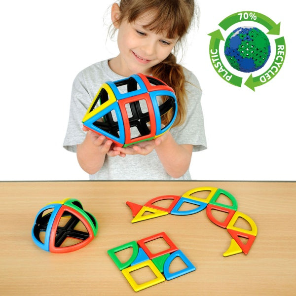 Magnetic Polydron Sphera Set - 36-Piece Curved 3D Shapes Kit