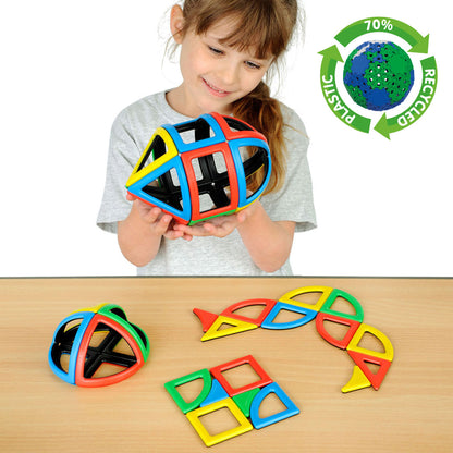 Magnetic Polydron Sphera Set - 36-Piece Curved 3D Shapes Kit