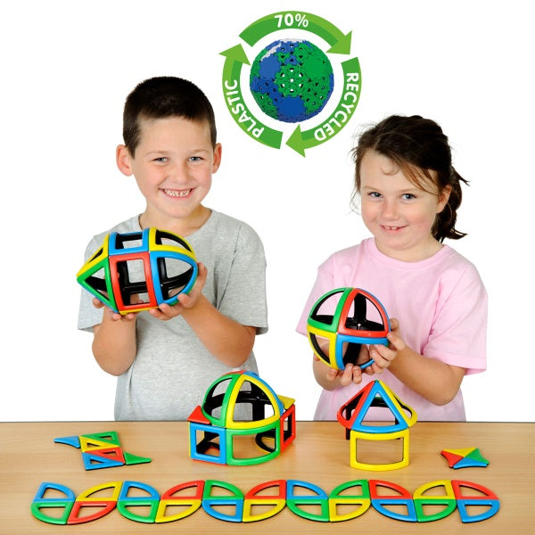 Magnetic Polydron Sphera Class Set - 72-Piece Curved Shapes Kit