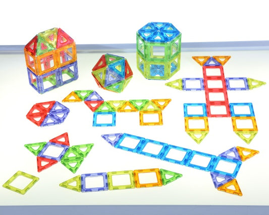 Translucent Magnetic Polydron Class Set - 128-Piece Group Kit