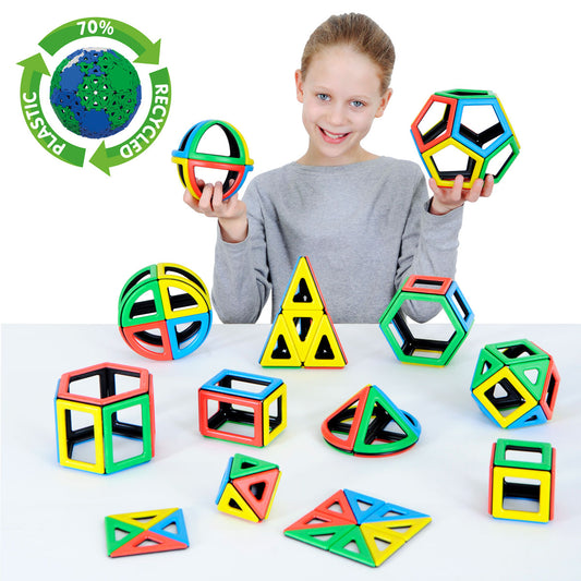 Magnetic Polydron Mathematics Set - 118-Piece Geometry Kit