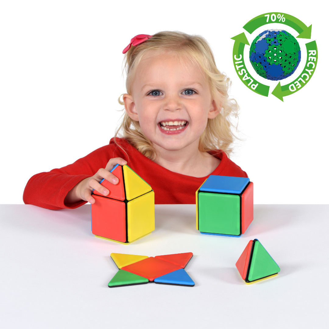 Solid Magnetic Polydron Starter Set - 24-Piece First Shapes Kit