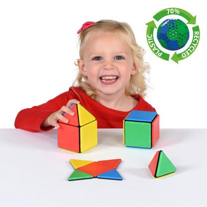 Solid Magnetic Polydron Starter Set - 24-Piece First Shapes Kit