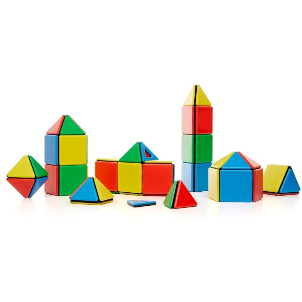 Solid Magnetic Polydron Class Set - 72-Piece Recycled Shape Kit
