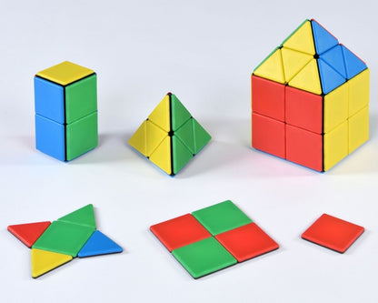 Solid Magnetic Polydron Class Set - 72-Piece Recycled Shape Kit