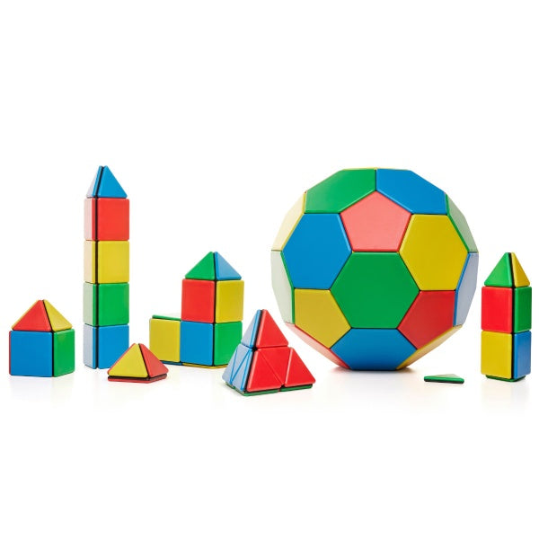 Solid Magnetic Polydron Essential Shapes Set - 104-Piece Kit