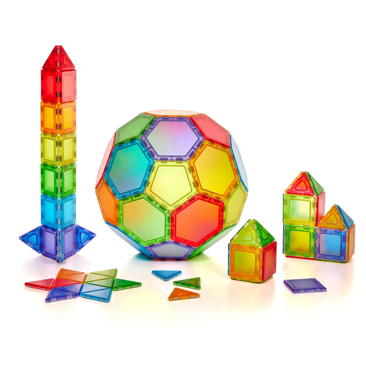 Translucent Solid Magnetic Polydron Essential Shapes Set - 104