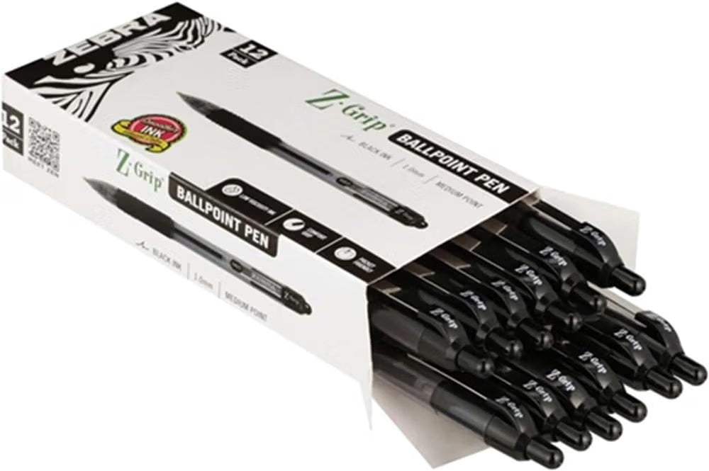 Zebra Pen Z-Grip Retractable Ballpoint Pen - Pack of 12