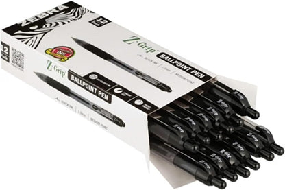 Zebra Pen Z-Grip Retractable Ballpoint Pen - Pack of 12