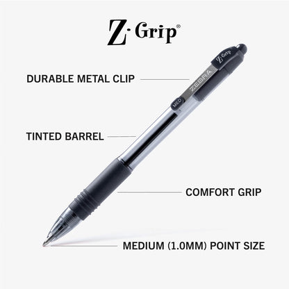 Zebra Pen Z-Grip Retractable Ballpoint Pen - Pack of 8