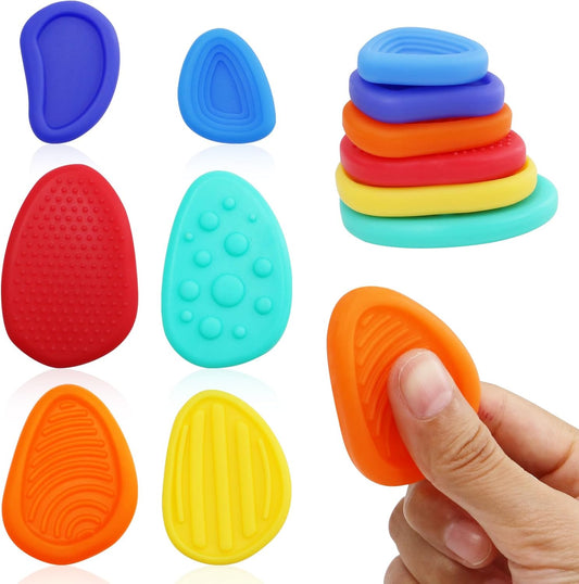 6‑Pack Silicone Textured Fidget Toys – Quiet, Classroom‑Safe Sensory Stress Relievers